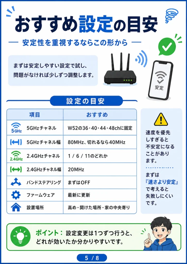 Wi-Fiを安定させるおすすめルーター設定の一覧
