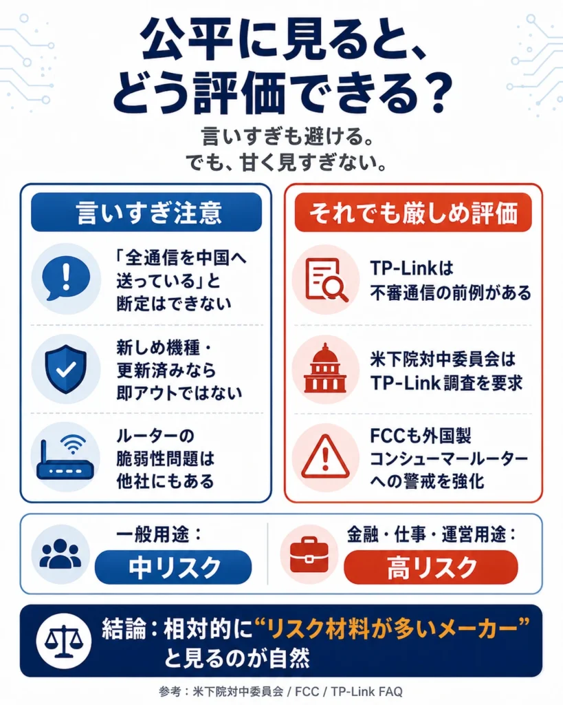 TP-Linkルーターについて言いすぎ注意の点と厳しめに評価する理由を比較した図解
