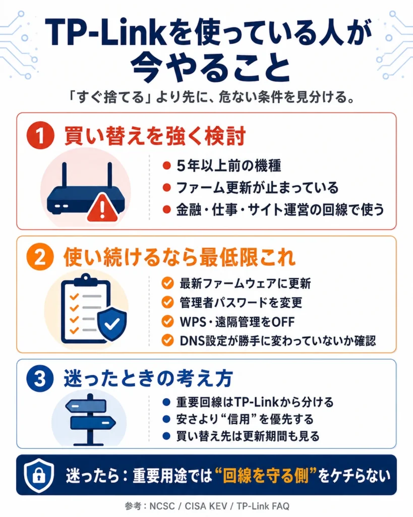 TP-Linkルーターを使っている人向けに買い替え判断と安全設定をまとめたチェックリスト