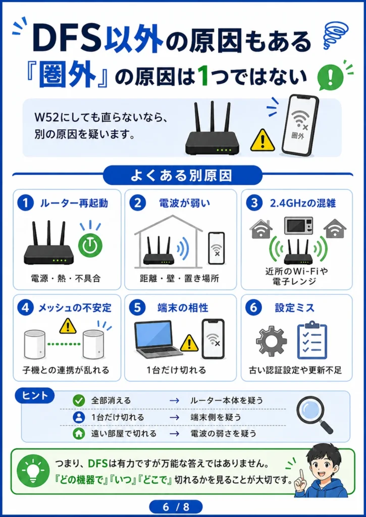 DFS以外でWi-Fiが圏外になる原因と対策